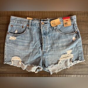 Levi's 501 Deconstructed High Rise Original Shorts Women's Size 34 (NWT)